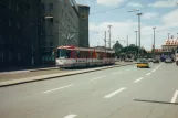 Nuremberg tram line 5 with articulated tram 362 near Bahnhofplatz (1996)