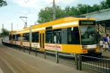 Oberhausen regional line 112 with low-floor articulated tram 201 at Hauptbahnhof (1998)