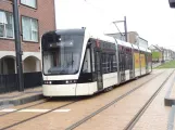 Odense low-floor articulated tram 05 "Opdagelsen" at Kongensgade (2022)