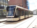Odense low-floor articulated tram 06 "Kærligheden" at Albanitorv (2022)
