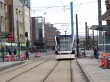Odense low-floor articulated tram 07 "Drømmen" near Central Station (2022)