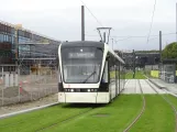 Odense low-floor articulated tram 11 "Hjemkomsten" at SDU Syd / Hospital Nord (2021)