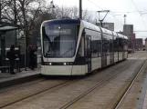 Odense Tramway with low-floor articulated tram 02 "Kompasset" at Central Station (2024)