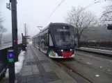 Odense Tramway with low-floor articulated tram 02 "Kompasset" at Højstrup (2023)