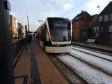 Odense Tramway with low-floor articulated tram 03 "Forbindelsen" at Palnatokesvej (2022)