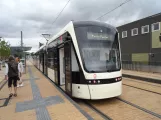 Odense Tramway with low-floor articulated tram 06 "Kærligheden" at Vesterbro (2022)