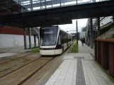 Odense Tramway with low-floor articulated tram 07 "Drømmen" on Campusvej (2024)