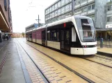 Odense Tramway with low-floor articulated tram 10 "Lykken" at Albanitorv (2023)