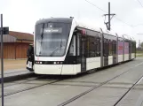 Odense Tramway with low-floor articulated tram 12 "Glæden" at Park & Ride (2023)