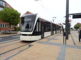 Odense Tramway with low-floor articulated tram 15 "Symfonien" at Bolbro (2022)