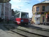 Omsk tram line 9 with railcar 9 on ulitsa Marchenko (2009)