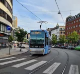 Oslo low-floor articulated tram 169 on Kirkeristen (2020)