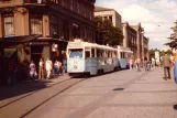 Oslo tram line 11 with railcar 215 on Karl Johan (1980)