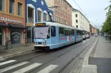 Oslo tram line 12 with articulated tram 116 on Thorvald Meyers gate (2009)