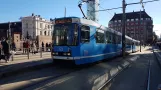 Oslo tram line 12 with articulated tram 122 at Jernbanetorget (2019)