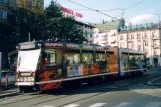 Oslo tram line 12 with articulated tram 128 at Majorstuen (2005)