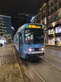 Oslo tram line 19 with articulated tram 138 at Stortorvet (2022)