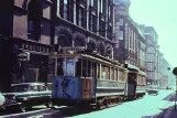 Oslo tram line 19 with railcar 133 on Prinsens gate (1962)