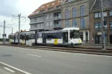 Ostend De Kusttram with articulated tram 6031 on Kustlaan, Zeebrugge Vaart (2014)