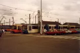 Ostend De Kusttram with articulated tram 6102, side view Station (1982)