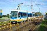 Ostrava tram line 8 with articulated tram 1256 at Telekomunikační škola (2008)