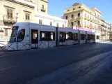 Palermo tram line 1 with low-floor articulated tram 01 at Centrale (2022)