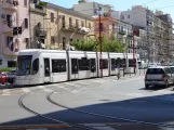 Palermo tram line 1 with low-floor articulated tram 01 on Corso dei Mille (2022)