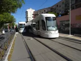 Palermo tram line 2 with low-floor articulated tram 16 at Respighi - Piazza Ziino (2022)
