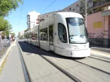 Palermo tram line 4 with low-floor articulated tram 12 at Respighi - Piazza Ziino (2022)