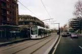 Paris tram line T3a with low-floor articulated tram 313 at Balard (2007)