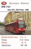 Playing card: Bratislava tram line 13 with articulated tram 7131 in Bratislava (2014)