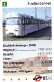 Playing card: Bremen articulated tram 3720 in BSAG - Zentrum (2006)