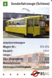 Playing card: Bremen service vehicle AT 6 in front of BSAG - Zentrum (2006)