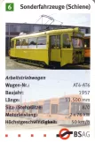 Playing card: Bremen service vehicle AT 6 in front of the depot BSAG - Zentrum (2006)