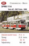 Playing card: Brno tram line 2 with articulated tram 1114 (2014)