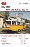 Playing card: Budapest tram line 42 with railcar 3411 on Ady Endre út (2014)