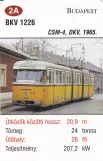 Playing card: Budapest tram line 8 with articulated tram 1226 at Megyeri út (2014)