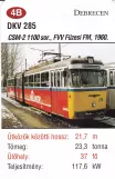 Playing card: Debrecen tram line 1 with articulated tram 286 (2014)