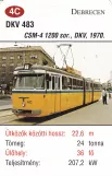 Playing card: Debrecen tram line 1 with articulated tram 483 at Szent Anna utca (2014)