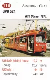 Playing card: Graz tram line 4 with articulated tram 524 (2014)
