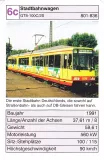 Playing card: Karlsruhe articulated tram 809 Stadtbahnwagen GT8-100C/2S (2002)