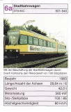 Playing card: Karlsruhe regional line S1 with articulated tram 512 Stadtbahnwagen GT6-80C (2002)