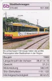 Playing card: Karlsruhe regional line S1 with articulated tram 559 Stadtbahnwagen GT8-80c (2002)