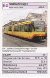 Playing card: Karlsruhe regional line S4 with articulated tram 883 (2002)