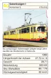 Playing card: Karlsruhe tram line 5 with articulated tram 194 Gelenkwagen I. Achtachser D (2002)