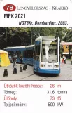 Playing card: Kraków tram line 24 with low-floor articulated tram 2021 at Bronowice Małe (2014)