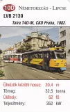 Playing card: Leipzig extra line 11E with railcar 2139 at Wahren (2014)