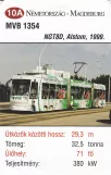 Playing card: Magdeburg low-floor articulated tram 1354 (2014)