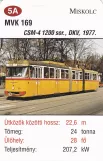 Playing card: Miskolc tram line 2V with articulated tram 169 (2014)