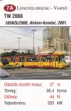 Playing card: Warsaw tram line 9 with railcar 2088 on Marszałkowska (2014)
